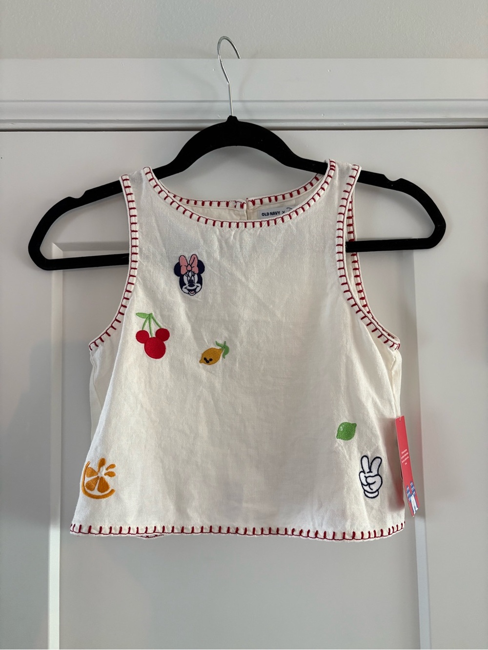 NWT Disney x Old Navy Minnie Mouse Sleeveless Linen Blend Top Americana Summer